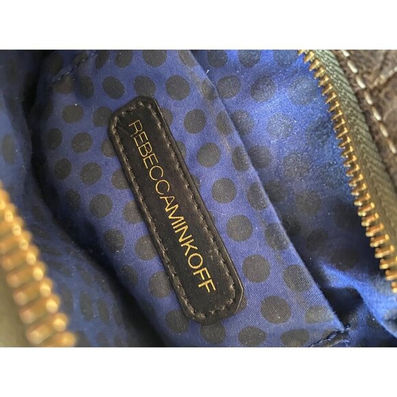 Rebecca Minkoff Leather Studded Crossbody Olive Green Gold Chain Tassel Grunge - Picture 12 of 16